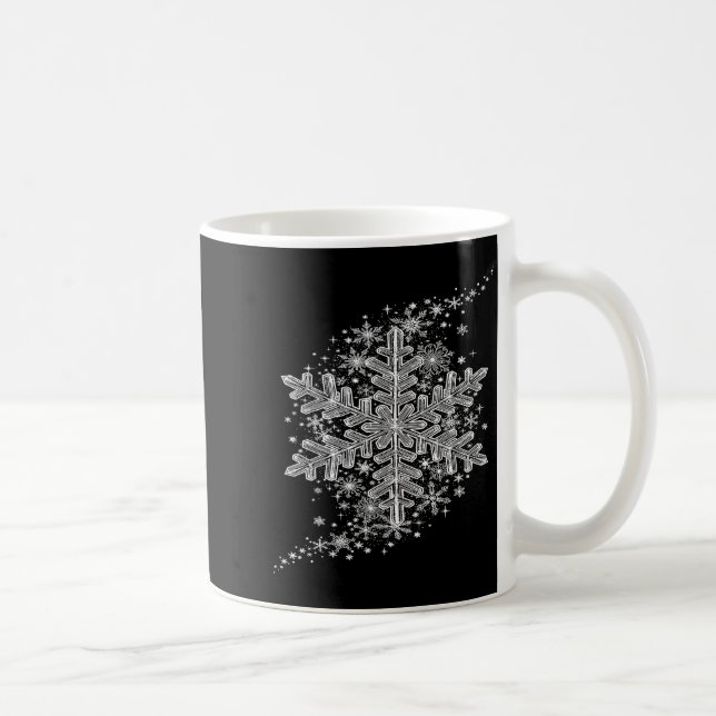 Taza De Café Winter Wonderland Snowflake Holiday Design For Men (Derecha)
