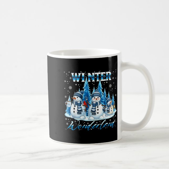 Taza De Café Winter Wonderland Snowman Family Snowflake Cozy Wi (Derecha)