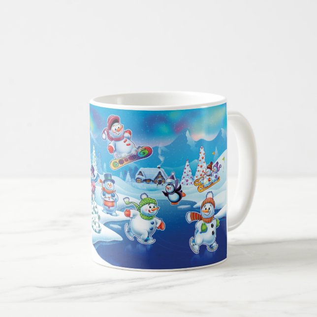 Taza De Café Winter Wonderland snowpeople scin (Anverso derecho)