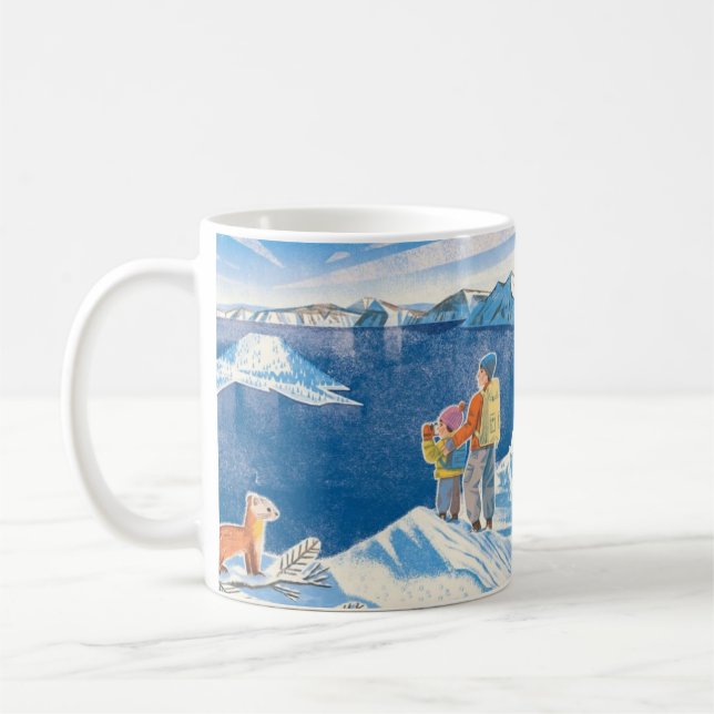 Taza De Café Winter Wonders – A Whimsical Mountain Adventure  (Izquierda)