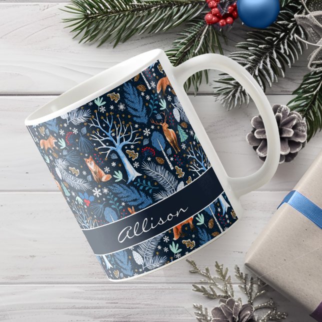 Taza De Café Winter Woodland Blue/Gold ID785 (Subido por el creador)