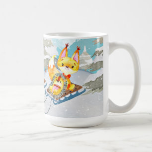 Taza De Café Winter Woodland Friends - Ilustracion Fox Hedgehog