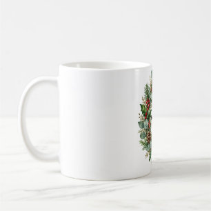 Taza De Café Winter Wreath Personalized Family Name Mug