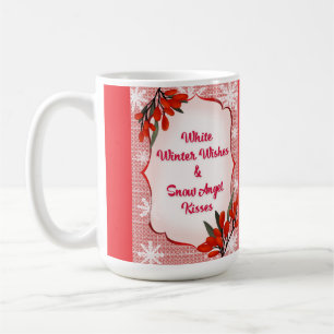 Taza De Café Winterberry White Winter Wiers Kisses de Angel de 