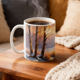 Taza De Café Winterlandschaft im Morgenlicht |