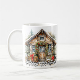 Taza De Café Wintertime Happy Holidays Country Cottage