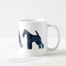 Taza De Café Wire Fox Terrier Black Watercolor Silhouette