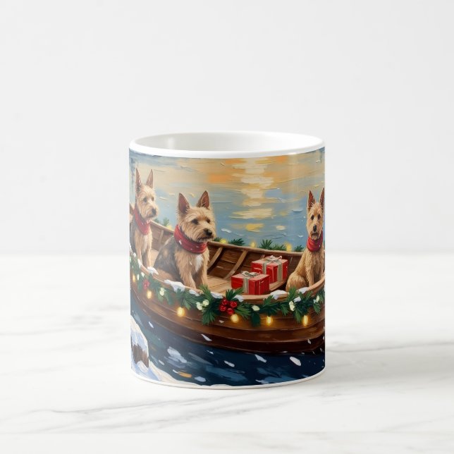 Taza De Café Wire Fox Terrier Christmas Boat Holiday (Centro)