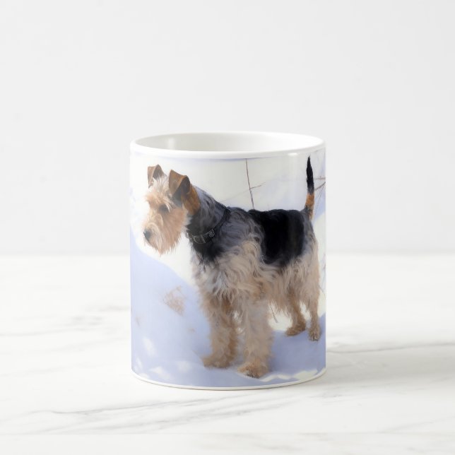 Taza De Café Wire Fox Terrier Deja que nieve Navidad  (Centro)