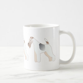Taza De Café Wire Fox Terrier Perro Raza Ilustracion Silhouette