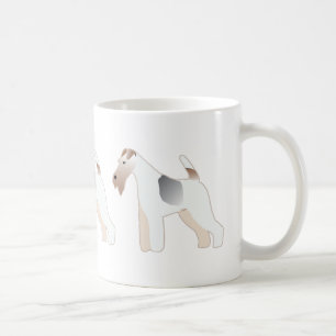 Taza De Café Wire Fox Terrier Perro Raza Ilustracion Silhouette