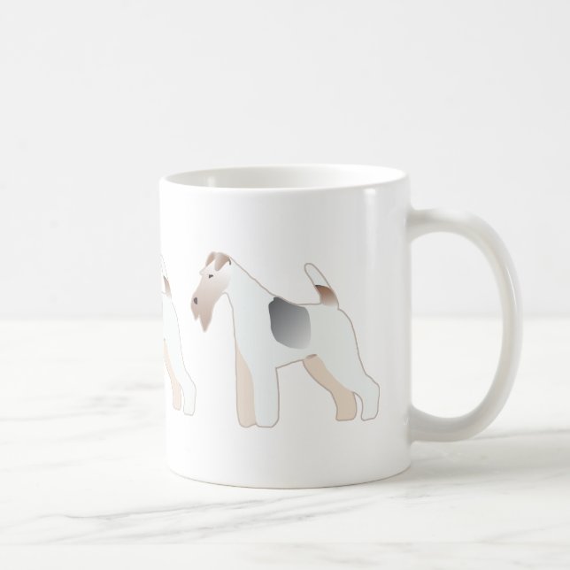 Taza De Café Wire Fox Terrier Perro Raza Ilustracion Silhouette (Derecha)