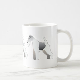 Taza De Café Wire Fox Terrier Perro Raza Ilustracion Silhouette