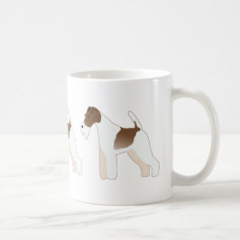 Taza De Café Wire Fox Terrier Perro Raza Ilustracion Silhouette