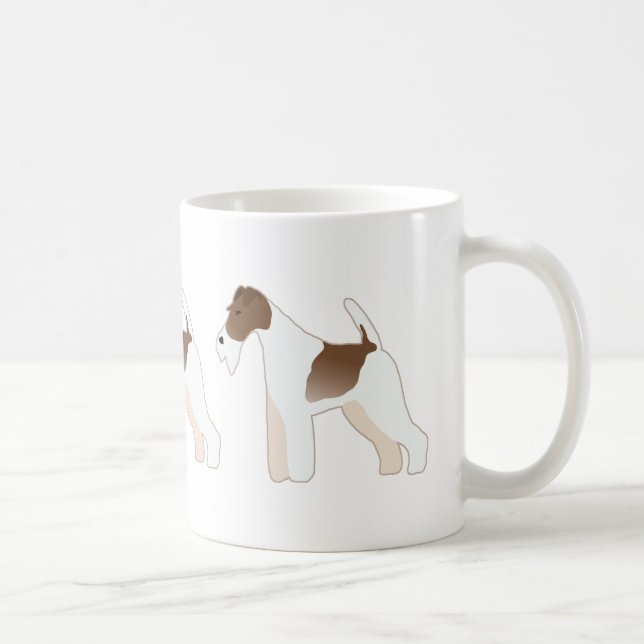 Taza De Café Wire Fox Terrier Perro Raza Ilustracion Silhouette (Derecha)