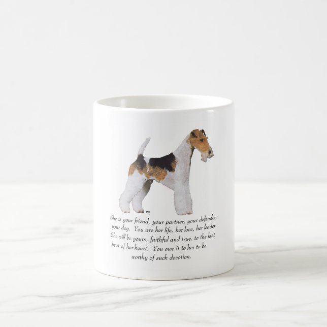 Taza De Café Wire Fox Terrier Recuerdo HEMBRA (Centro)
