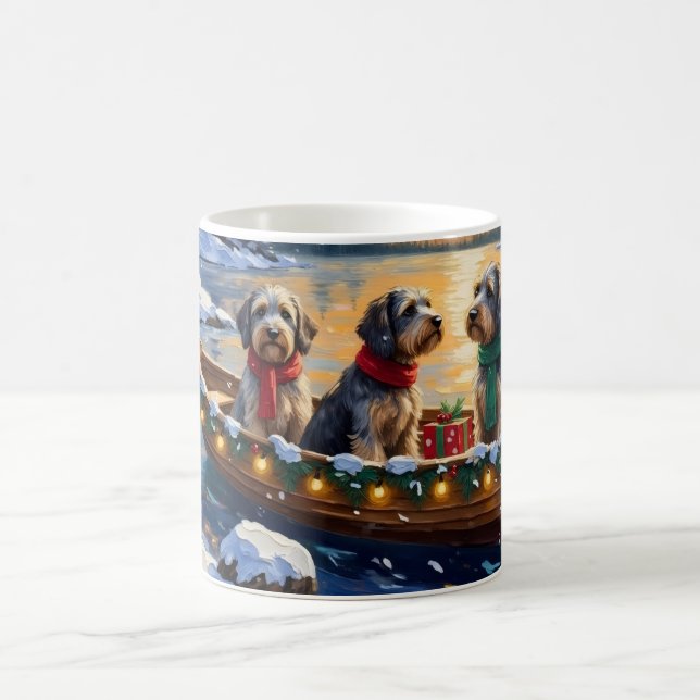 Taza De Café Wirehaired Pointing Griffon Christmas Boat Holiday (Centro)
