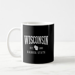 Taza De Café Wisconsin Badger State Est. Mapa estatal de Souven
