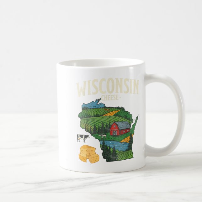 Taza De Café Wisconsin Cheese State Pride Farm Dairy Lover Gift (Derecha)