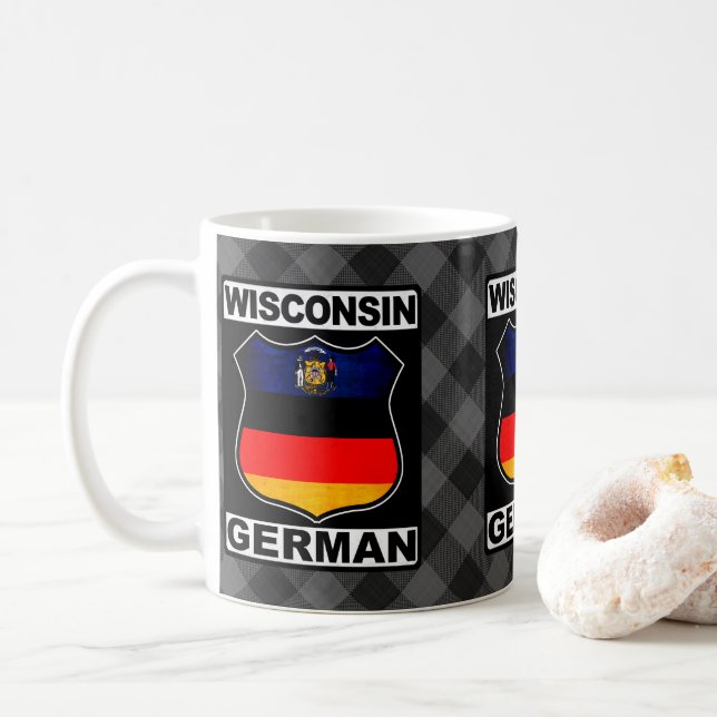 Taza De Café Wisconsin German American Mug (Con donut)