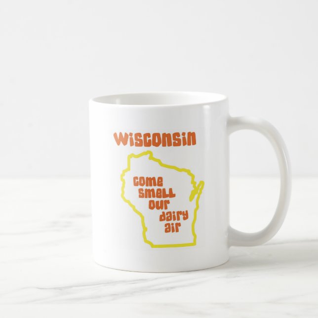 Taza De Café Wisconsin viene olor nuestro aire de la lechería (Derecha)
