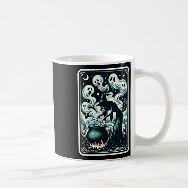 Taza De Café Witch Ghost Cauldron Gothic Supernatural Tarot Car (Derecha)