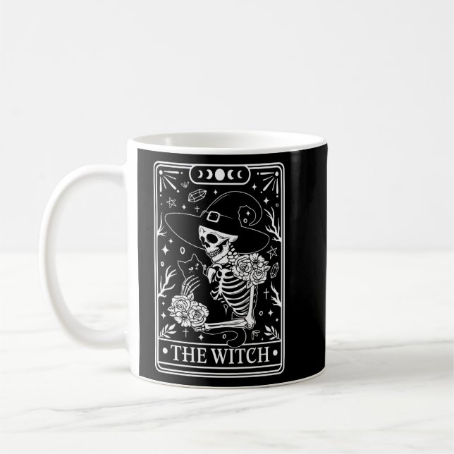Taza De Café Witch Halloween Tarot Card Black (Izquierda)