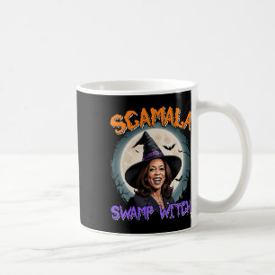 Taza De Café Witch Scamala Harris Anti Kamala Halloween Black P