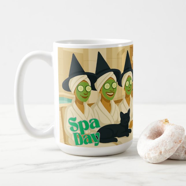 Taza De Café Witch Spa Day Funny Humor  (Con donut)