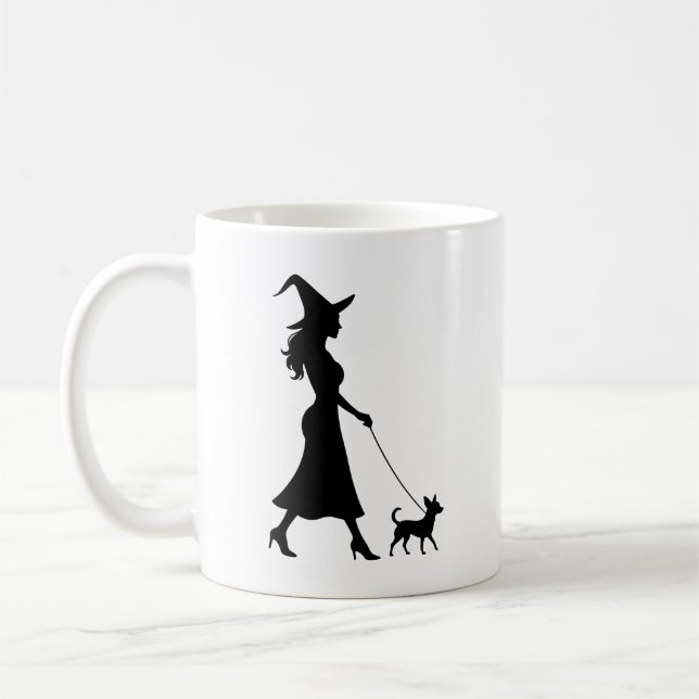 Taza De Café Witch Walking Chihuahua  (Izquierda)
