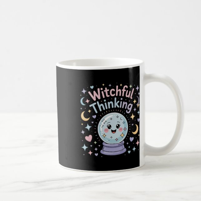 Taza De Café Witchinking Thinking Crystal Ll Halloween Vibes (Derecha)