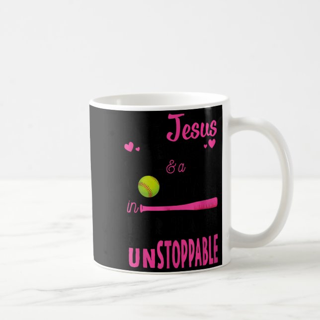 Taza De Café With Jesus In Her Heart And A Softball She Is Unst (Derecha)