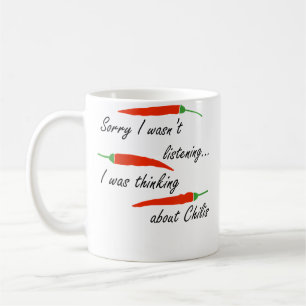 Taza De Café Wo Pensando en Comida Picante con Chile