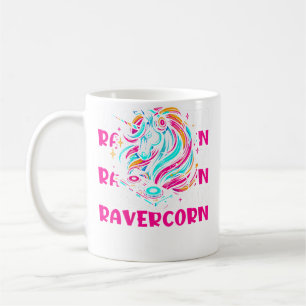 Taza De Café Wo Unicorn Electro Rave Raver Hardtekk Techno Rave
