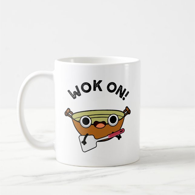 Taza De Café Wok On Funny Chinese Cooking Pun (Izquierda)