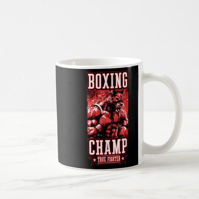 Taza De Café Wolf Boxing Champ _ Boxer Fighter Motivation  (Derecha)