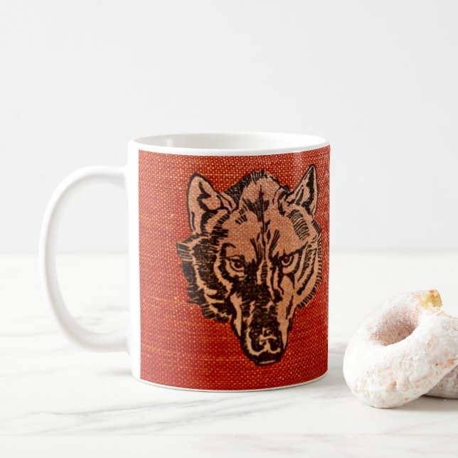 Taza De Café Wolf Head en Red Mug (Con donut)