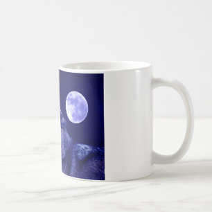 Taza De Café Wolf Howling en la Luna