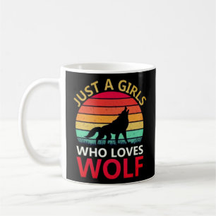 Taza De Café Wolf Lover, un Chica que ama a los lobos feroces