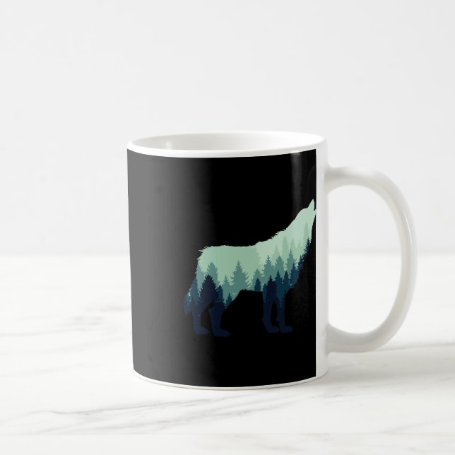 Taza De Café Wolf Nature Outdoor Forest Camping Hiking Gift  (Derecha)