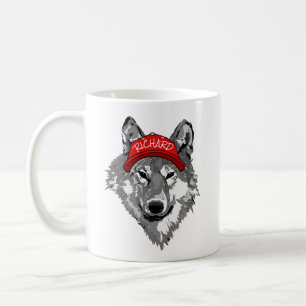 Taza De Café Wolf Wildlife Red Baseball Cap Partner Name