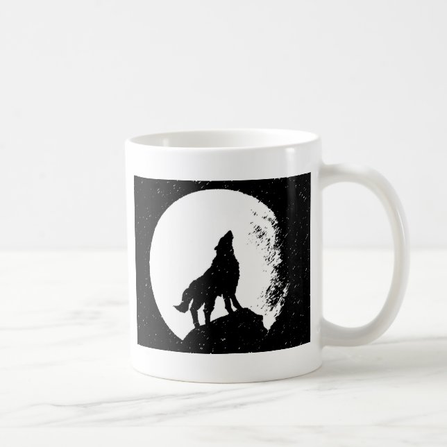 Taza De Café Wolf y Moon Silhoutte (Derecha)