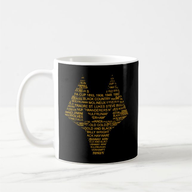 Taza De Café Wolverhampton Inglaterra Regalo Lobos Palabra de O (Izquierda)
