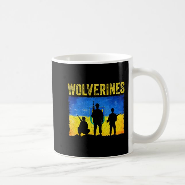 Taza De Café Wolverines apoyan a Ucrania (Derecha)
