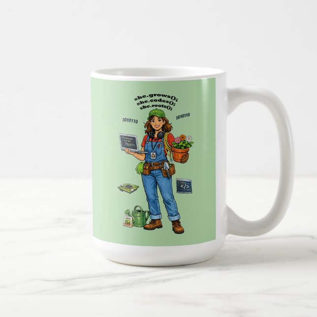Taza De Café Woman Software Engineer Whose Hobby is Gardening (Derecha)