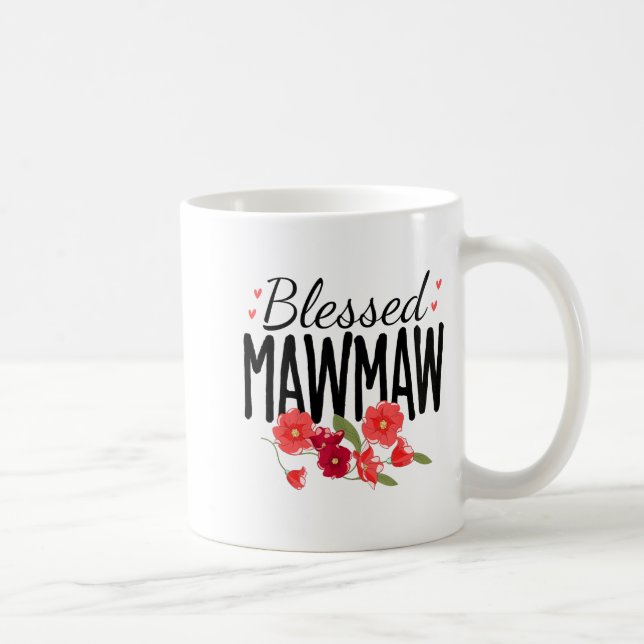 Taza De Café Women Flowers Blessed Mawmaw For Grandparents Moth (Derecha)