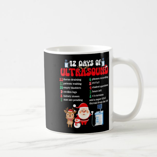 Taza De Café Women Retro 12 Days Of Ultrasound Tech Christmas S (Derecha)