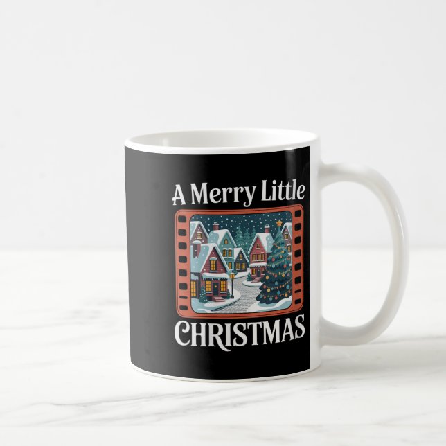 Taza De Café Womens A Merry Little Christmas Retro Holiday Vill (Derecha)