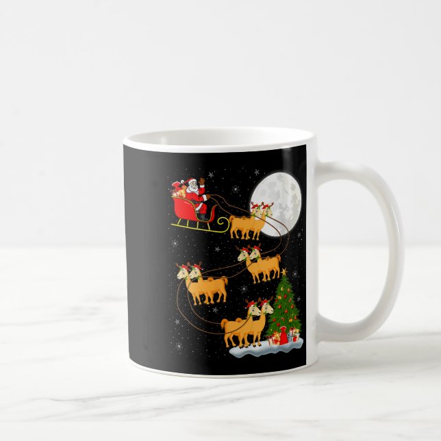 Taza De Café Womens Alpaca Llama Santa Sleigh Flying Funny Magi (Derecha)