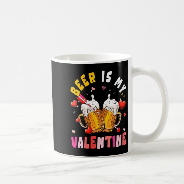 Taza De Café Women's Beer Is My Valentine Hearts Matching Drink (Derecha)